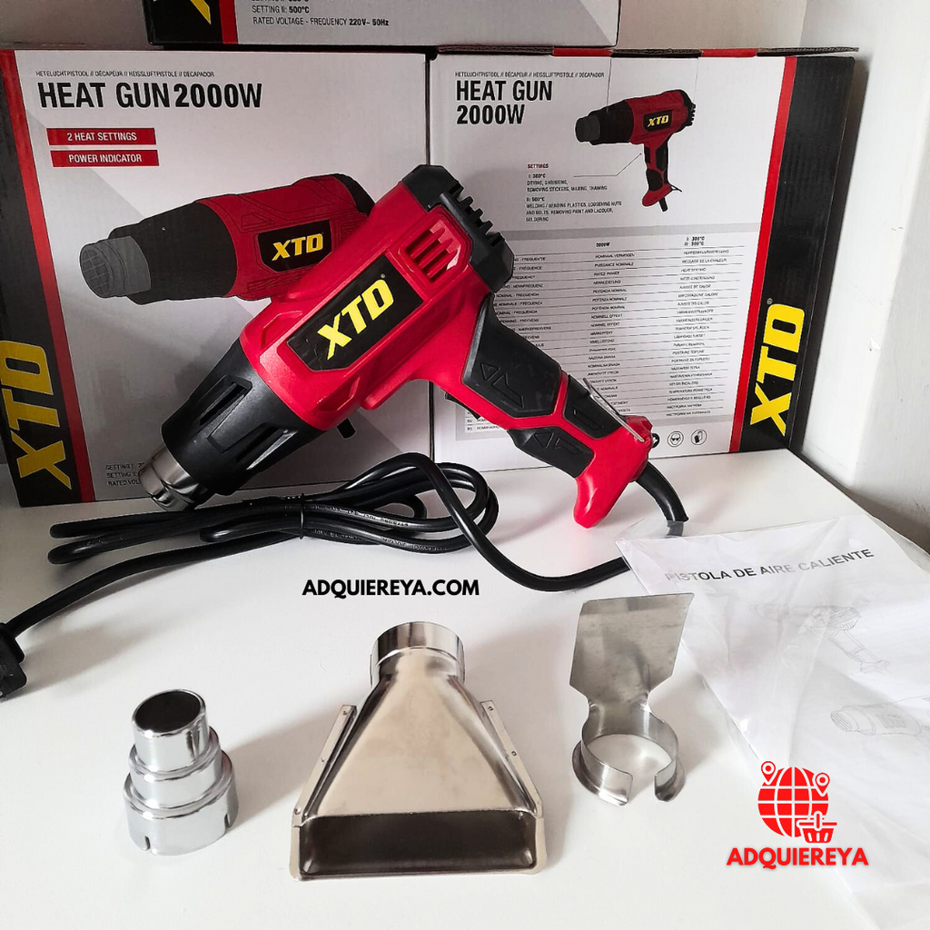 PISTOLA DE CALOR XTD 2000W CON MANGO DE SILICONA