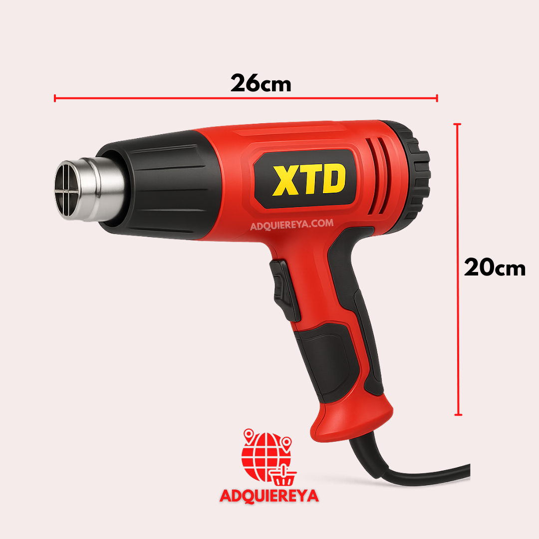 PISTOLA DE CALOR XTD 2000W CON MANGO DE SILICONA