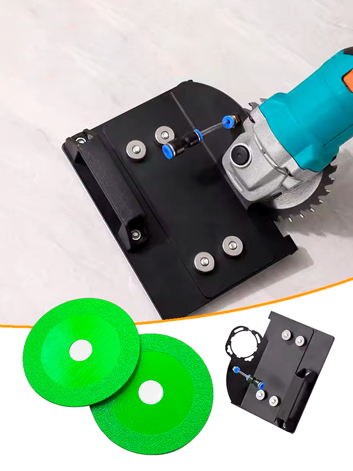 ACOPLE PARA CORTAR PORCELANATO EN 45° +2 DISCOS